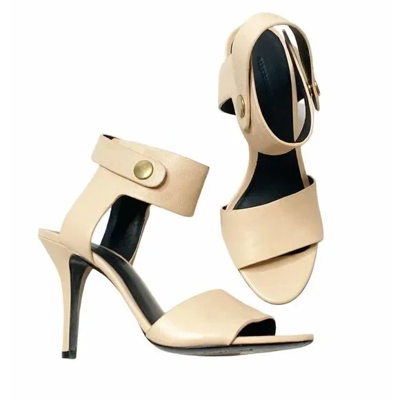 Alexander Wang Amber Beige Tan Leather Sandal Heel - Picture 2 of 10